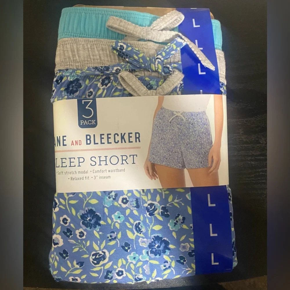 NWT- Jane and Bleecker Womens Sleep Shorts PJ Set- size L - Picture 2 of 8